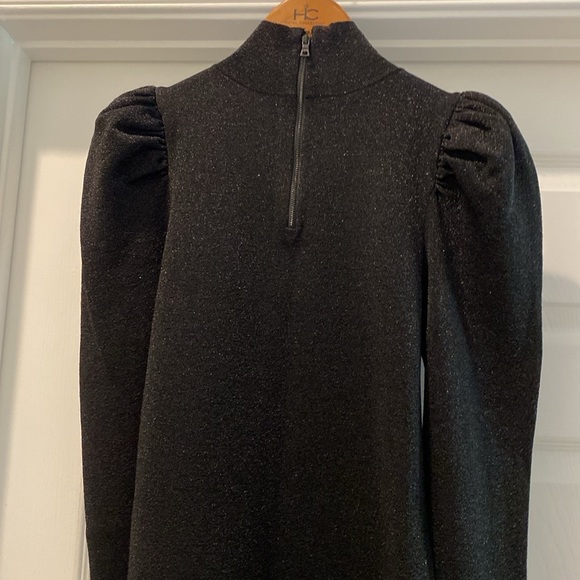 Alice + Olivia Black metallic turtleneck mini dress with long sleeve.  S… - Picture 6 of 6